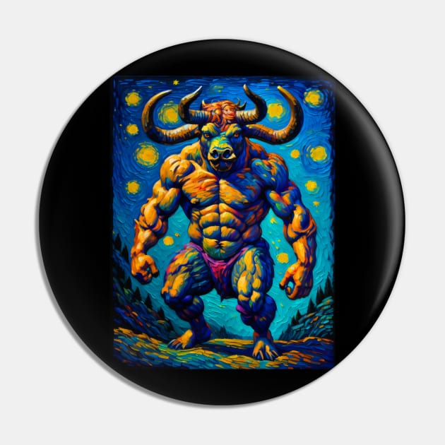 Minotaur in starry night Pin by FUN GOGH