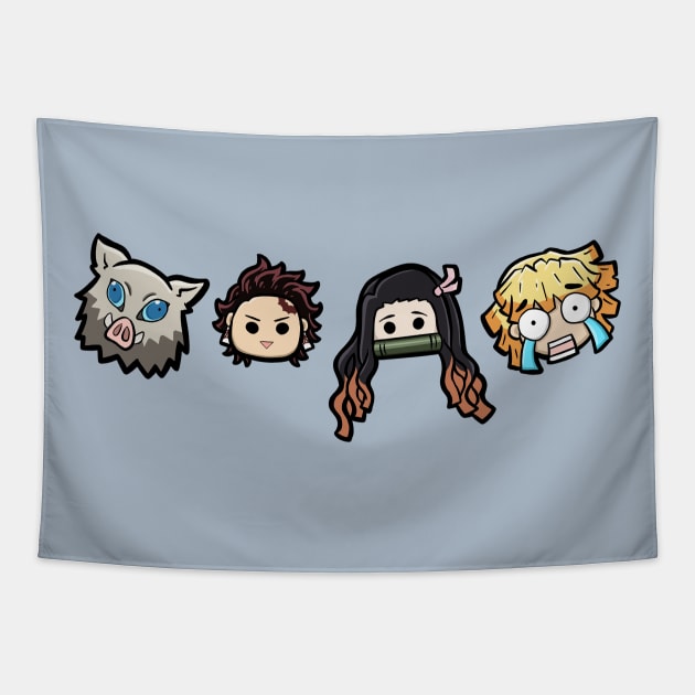 Anime Inspired Simple Chibi Tapestry by cassiebossmann