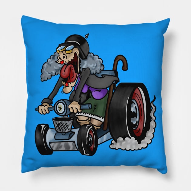 Burnout Betty Pillow by RobKingIllustration