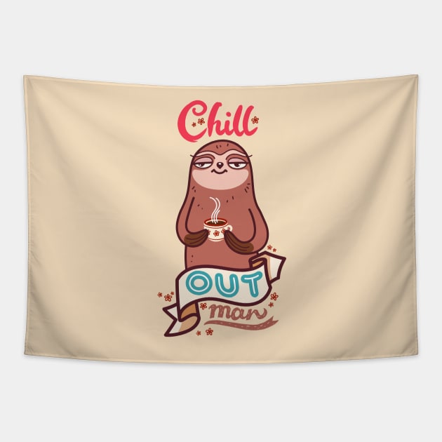 Chill Sloth Tapestry by Lab7115