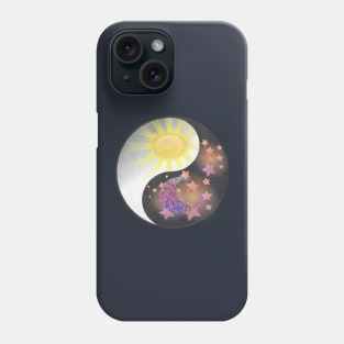 Yin & Yang Balance, Moon, Sun & Stars Graphic Spiritual Gifts Phone Case