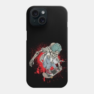 Skateboarding Zombie Splatter Phone Case