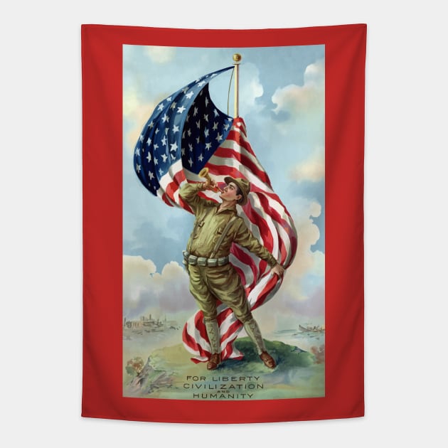 For Liberty, Civilization, and Humanity - WWI Tapestry by warishellstore