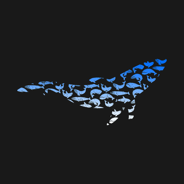 Whale Shape Silhouette Illustration Gradient by SzarlottaDesigns