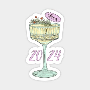 Cheers To The New Year 2024 Magnet