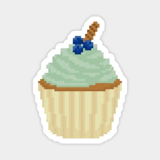 Green cupcake pixel art Magnet