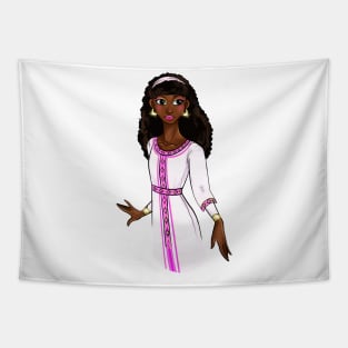 Black is Beautiful - Ethiopia African Melanin Girl in traditional outfit Tapestry