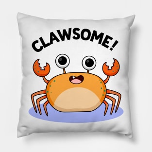 Clawsome Cute Crab Pun Pillow