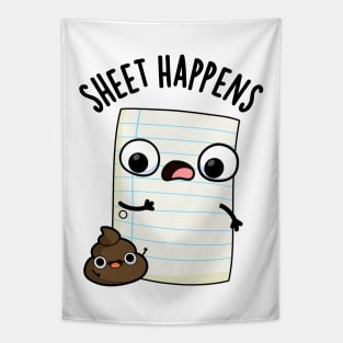 Sheet Happens Funny Paper Puns Tapestry