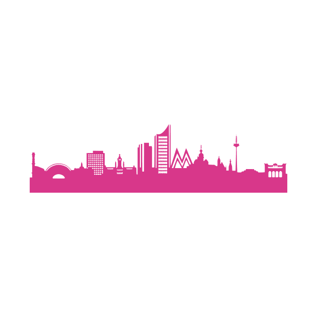 Leipzig skyline pink by 44spaces