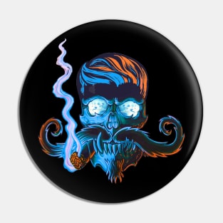 Mustache skull Pin