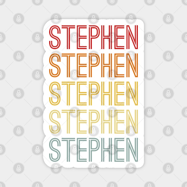 Stephen Name Vintage Retro Pattern Magnet by CoolDesignsDz