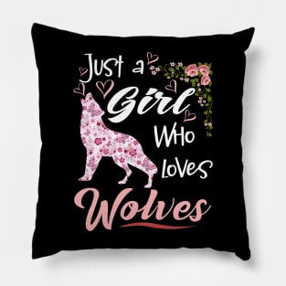 just a girl who loves Wolves Pillow