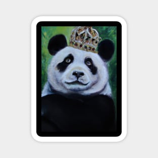 Panda with Crown Oil Painting Magnet
