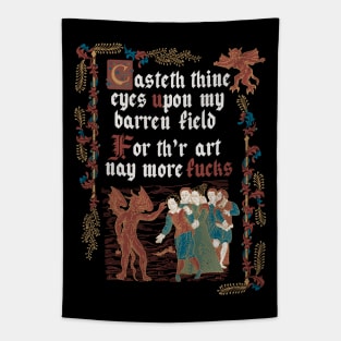 No More F*cks Medieval Style - funny retro vintage English history Tapestry