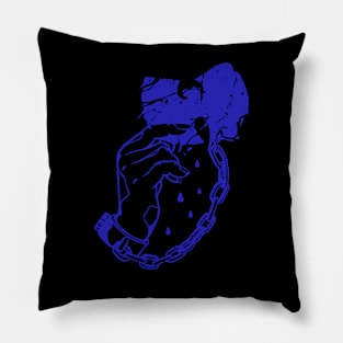 manacles handcuffs wutang blue Pillow