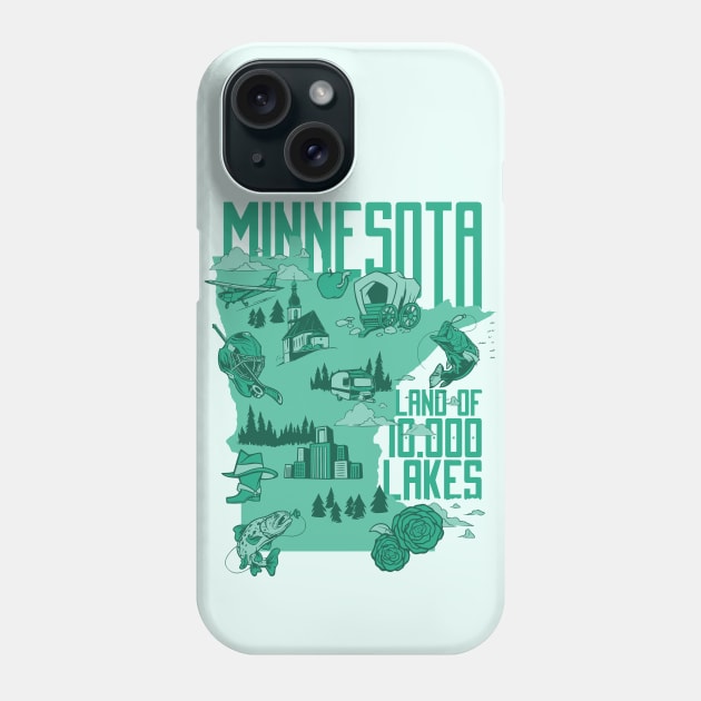Minnesota Land of 10,000 Lakes // Land of Ten Thousand Lakes Phone Case by SLAG_Creative