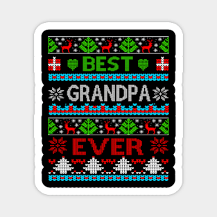 Funny Xmas Holiday Best Grandpa Ever Ugly Christmas Sweater Granpa Lover Xmas Gift Magnet