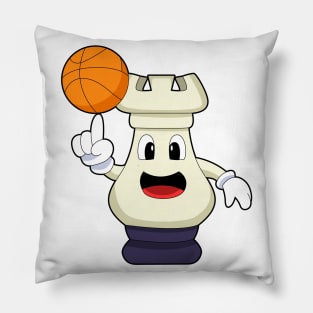 Chess piece Rook at Basketball Sports Pillow