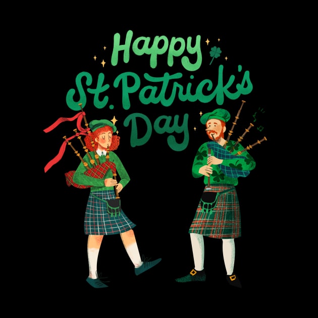 Happy St. Patrick Day - Couple Celebrate by Qibar Design