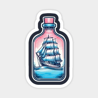 Sailing ship inside a bottle Magnet