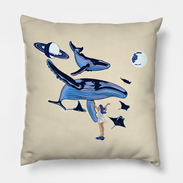 Mystical Whale Pillow by Mako Design 