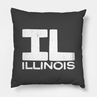 IL Illinois State Vintage Typography Pillow