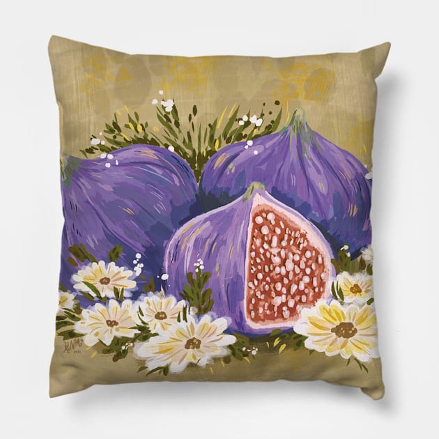 Figs and Flowers Pillow by rnmarts