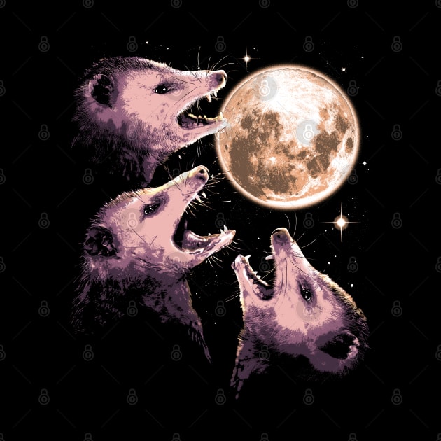 Three Opossums Howling at the Moon Funny Possum 3 Opossum by vo_maria