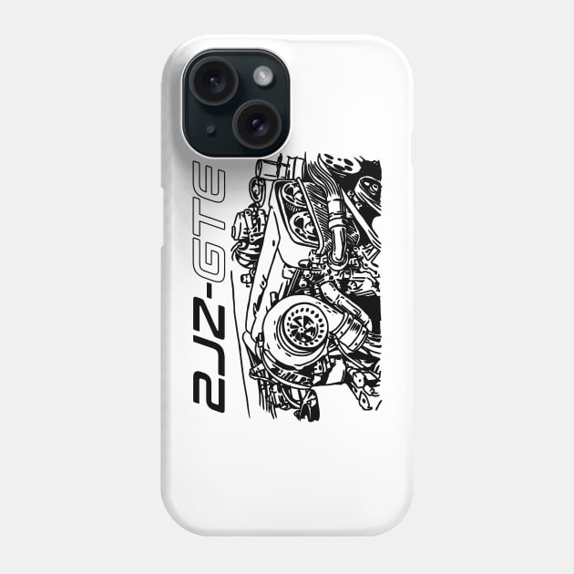 2JZ GTE Supra Engine Phone Case by celengan