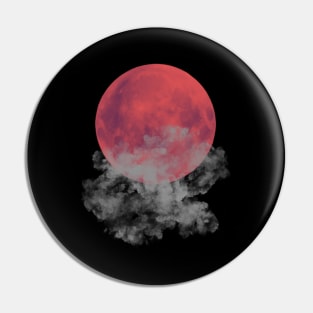 Red moon with clouds Pin