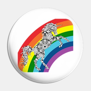 Unicorn climbing the rainbow Pin