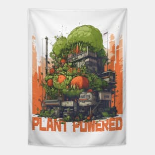 Plant Powered - Manga Style Vegetable Power Plant Tapestry