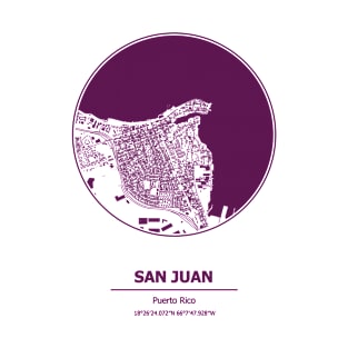 San Juan city map coordinates T-Shirt