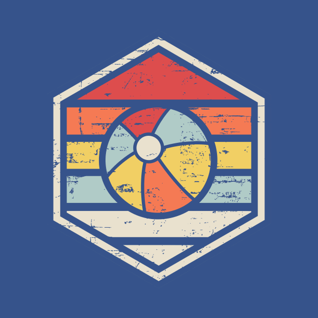 Retro Badge Beach Ball by rojakdesigns