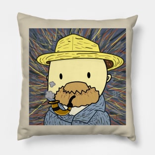 Kawaii Van Gogh Self Portrait Pillow