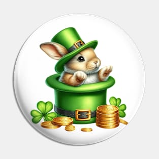 Rabbit Hat for Patrick's Day Pin