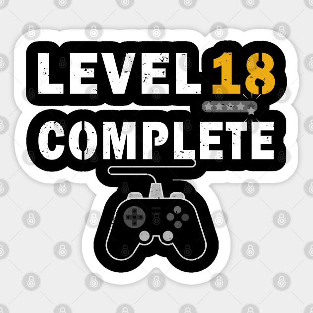 Level 18 Complete Birthday Gift Tshirt Celebrate 18th Wedding Level 18 Complete Pegatina Teepublic Mx