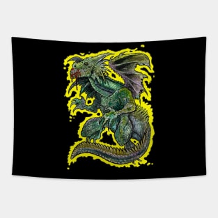 Zombie Fire Dragon Tapestry