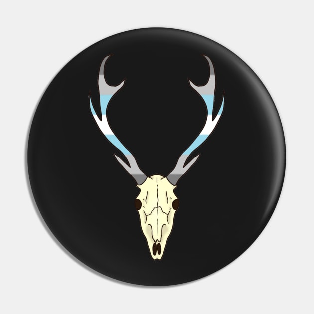 Demiboy Pride Deer Skull Pin by whizz0