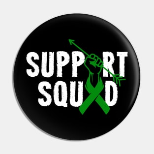 Support Squad Liver Cancer Awareness carcinoma green Ribbon Pin