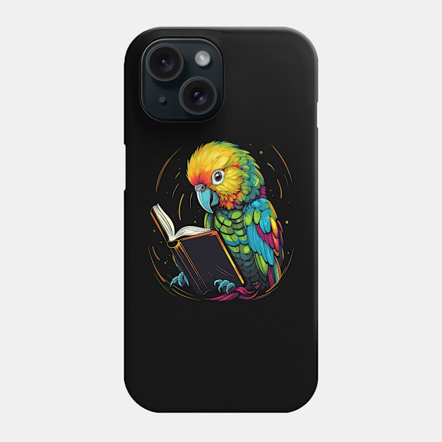 Parakeet Reads Book Phone Case by JH Mart