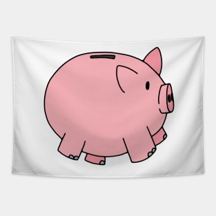 Pink Piggy Bank Illustration Tapestry