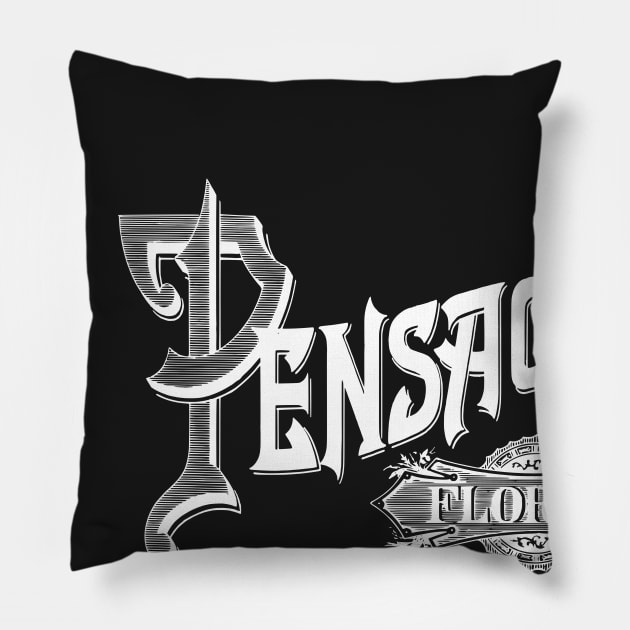 Vintage Pensacola, FL Pillow by DonDota