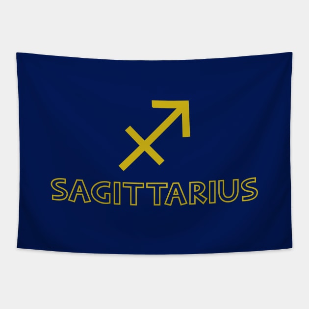 Astrology Sagittarius Sign Symbol Gold Tapestry by NataliePaskell