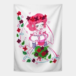 Pink Haired Bride Tapestry