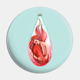 Red Bottled Mermaid Pin