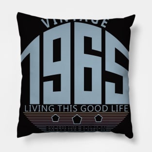 55th Birthday T-Shirt - Vintage 1965 Pillow