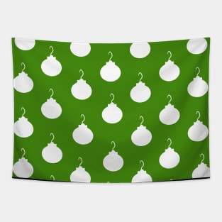 christmas bulb lights green decoration pattern Tapestry