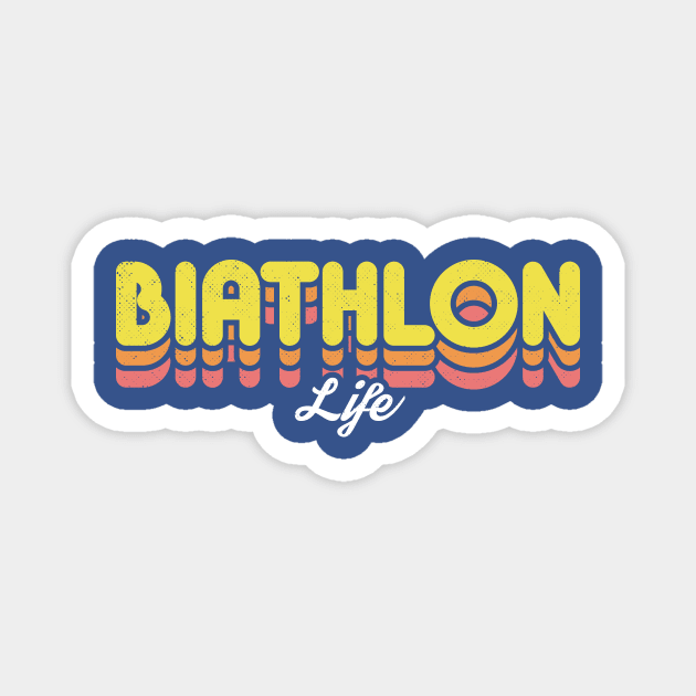 Retro Biathlon Life Magnet by rojakdesigns